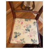 Vintage Mahogany Dining Table with 6 Lyre Back Chairs