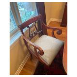 Vintage Mahogany Dining Table with 6 Lyre Back Chairs