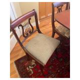 Vintage Mahogany Dining Table with 6 Lyre Back Chairs