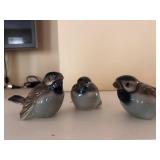 Set of 3 Vintage German Porcelain Bird Figurines