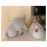 Pair of Italian Ceramic Dove Figurines