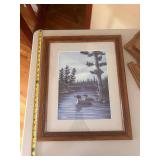 Framed Loon Lake Artwork by Artist in Custom Frame