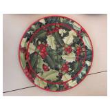 Set of 4 Christmas Holly Dinner Plates and 1 Holiday Serving Platter