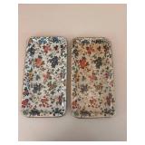 Set of 5 Vintage Decorative Trays with Floral and Fruit Designs