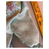 Vintage Porcelain Face Jester Doll in Blue Outfit