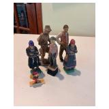 Set of Norwegian, Canadian, Etc Hand-Carved Wooden Figurines incl. Agnes Dube