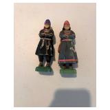 Set of Norwegian, Canadian, Etc Hand-Carved Wooden Figurines incl. Agnes Dube
