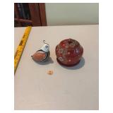 New Mexico Native American Quail Bird Figurine & Mexican Covered Jar