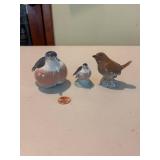 Set of 3 Danish Royal Copenhagen / B&G Bird Figurines