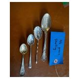Assorted Collection of 4 Sterling Silver Souvenir Spoons - 46 grams