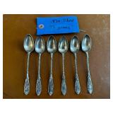 Set of 6 Antique .830 Silver Spoons - 73 Grams
