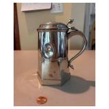 Antique Silver Tankard with Lid - Marked and Monogrammed