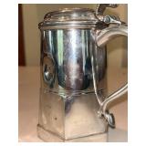 Antique Silver Tankard with Lid - Marked and Monogrammed