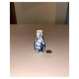 Vintage Delft Miniature Vase and Silverplate Sugar Bowl Set