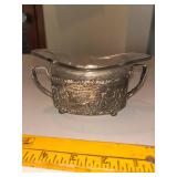 Vintage Delft Miniature Vase and Silverplate Sugar Bowl Set