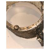 Vintage Delft Miniature Vase and Silverplate Sugar Bowl Set