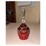 Set of 3 Elegant Glass Decor Pieces: Bird, Bell, and Lidded Bowl