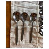 Set of Stainless Steel Flatware with Spoons and Forks