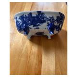 Set of 3 Blue and White Staffordshire Ceramic Pieces (as seen, see photos)