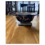 Set of 3 Blue and White Staffordshire Ceramic Pieces (as seen, see photos)