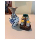 Delft Holland Vase, Gouda Vase, and Pair of Salt & Pepper Shakers