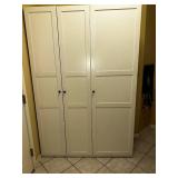White 3-Door Wardrobe Closet 58"x22"x84" - Contents not included