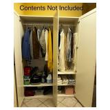 White 3-Door Wardrobe Closet 58"x22"x84" - Contents not included