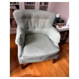 Upholstered Armchair with Damask Pattern