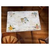 Vintage Hand-Painted Wooden Table with Floral Design