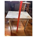 Vintage Hand-Painted Wooden Table with Floral Design