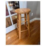 Wooden Bar Stool with Natural Finish