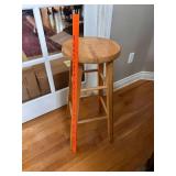 Wooden Bar Stool with Natural Finish