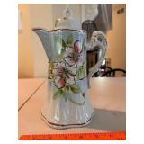 Decorative Ceramic Teapot and Floral Pitcher Set
