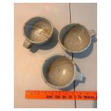 Set of 3 Rustic Speckled Stoneware Coffee Cups