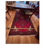 Vintage Oriental Area Rug with Geometric Patterns