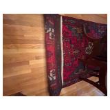 Vintage Oriental Area Rug with Geometric Patterns
