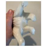 Set of Quartz Amethyst Geode and White Bear Marble Figurine