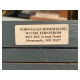 Pair of Decorative Norwegian Rosemaling Keepsake Boxes by Winnie Fernstrom