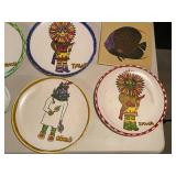 Assorted Collection of Decorative Plates, Art Tiles, and Glassware
