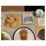 Assorted Collection of Decorative Plates, Art Tiles, and Glassware