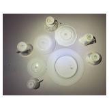 Vintage Collection of Porcelain Bone China Tea Cups and Plate