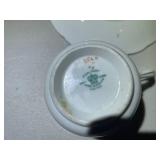 Vintage Collection of Porcelain Bone China Tea Cups and Plate