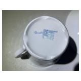 Vintage Collection of Porcelain Bone China Tea Cups and Plate