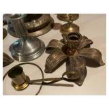 Collection of Vintage and Brass Candle Holders
