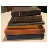 Collection of 6 Antique Books with Variety of Covers including Religious and Norwegian