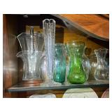 Group Assorted Vintage Glass Vases and Pitchers