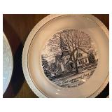 Collection of Commemorative Church Plates and Vintage Ceramic Platters