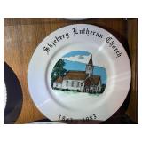 Collection of Commemorative Church Plates and Vintage Ceramic Platters
