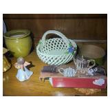 Decorative Angels, Vases, and Basket Collection