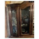 Vintage Wooden China Cabinet with Glass Doors and Storage Drawers - CONTENTS NOT INCLUDED